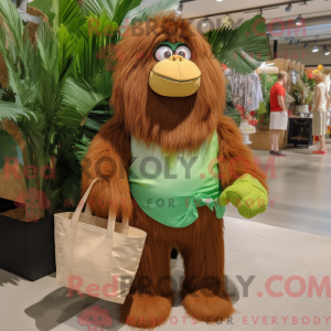 Oliven orangutang maskot...