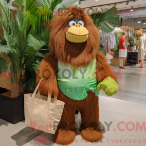 Oliven Orangutang maskot...