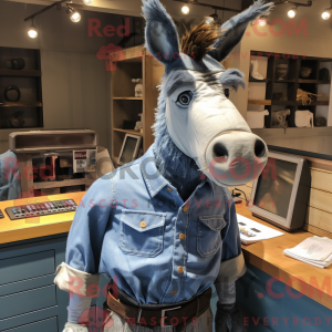 Navy Donkey mascot costume...