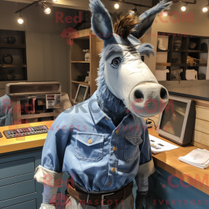 Navy Donkey maskot kostume...