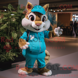 Turquoise Chipmunk mascot...