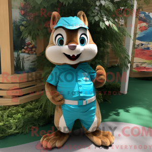Turquoise Chipmunk mascot...
