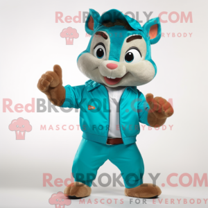 Turquoise Chipmunk mascot...