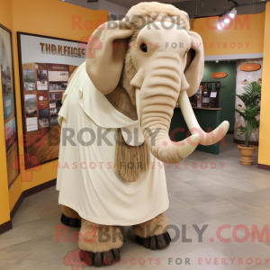 Beige Mammoth mascot...