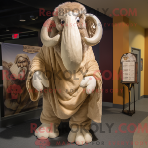 Beige Mammoth mascot...