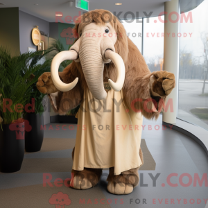 Beige Mammoth mascot...