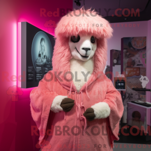 Maskottchenkostüm Rosa Lama...