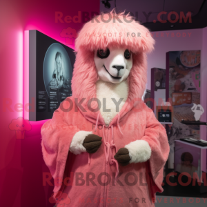 Postava maskota růžové lamy...