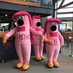 Pink Hot Dogs mascot...