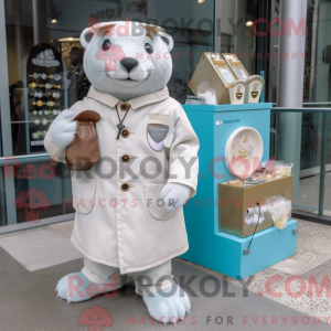 White Otter mascot costume...
