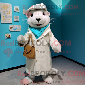 White Otter mascot costume...