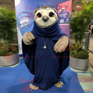 Navy Sloth mascot costume...