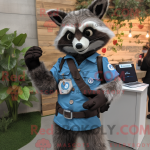 Svart vaskebjørn maskot...