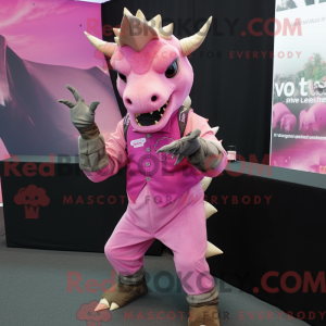 Pink Triceratops mascot...