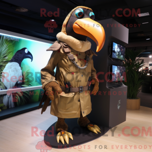 Brun Toucan maskot kostume...