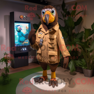 Brun Toucan maskot kostume...