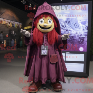 Maroon Witch maskot kostume...