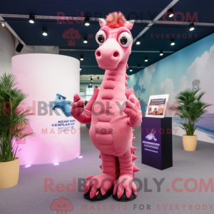 Pink Sea Horse mascot...