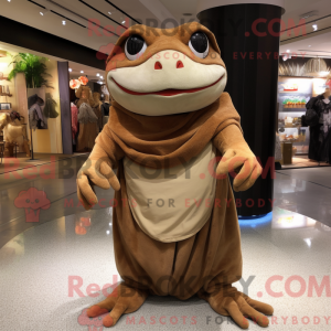 Brown Frog mascottekostuum...
