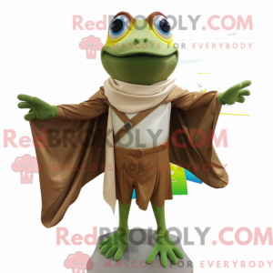 Brown Frog mascot costume...