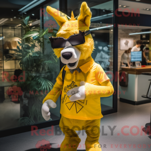 Gul æsel maskot kostume...