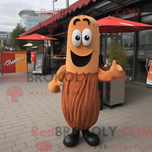 Tan Currywurst mascot...