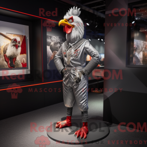 Silver Rooster mascot...
