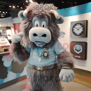 Gray Yak mascot costume...