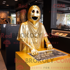 Gold Ghost mascot costume...