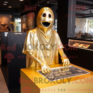 Gold Ghost maskot kostume...
