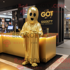 Gold Ghost mascot costume...