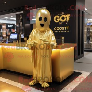 Gold Ghost-maskot drakt...