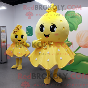 Gul jordbær maskot kostume...