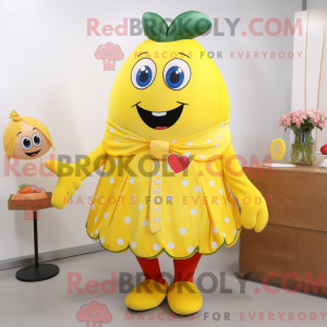 Gul jordbær maskot kostume...