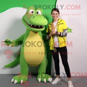 Lime Green Crocodile mascot...