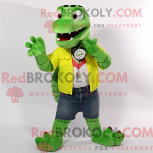 Lime Green Crocodile mascot...