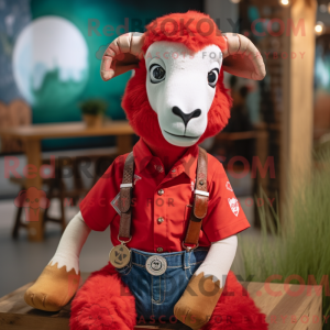 Red Ram maskot kostume...