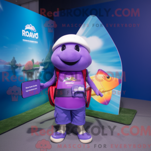 Purple Ray mascot costume...