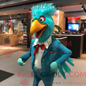 Turquoise Roosters mascot...