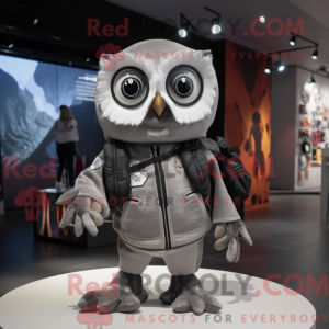 Silver Owl mascot costume...