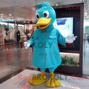 Turkis Duck maskot kostume...