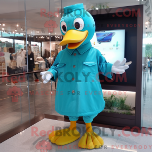 Turquoise Duck mascot...