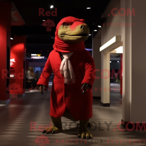 Red T Rex mascot costume...