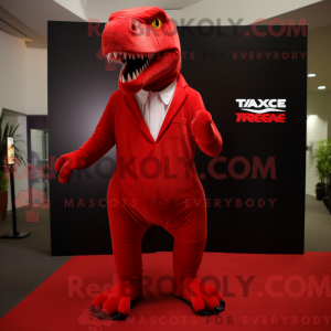 Röd T Rex maskotdraktfigur...