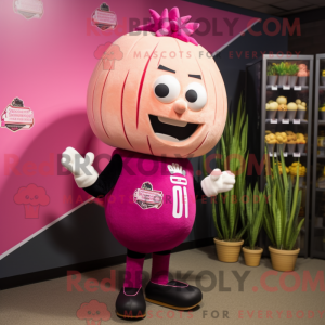 Pink Onion mascot costume...