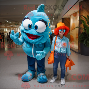 Teal Clown Fish mascot...