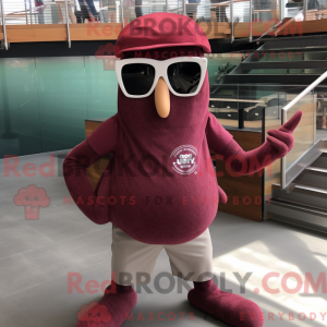 Maroon Squid maskot kostume...