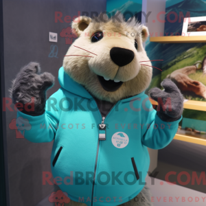 Turquoise Capybara mascot...