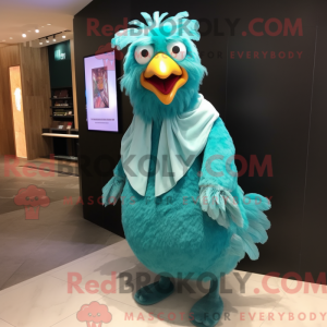 Máscara de frango ciano com...