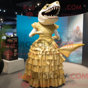 Guld Megalodon maskot...